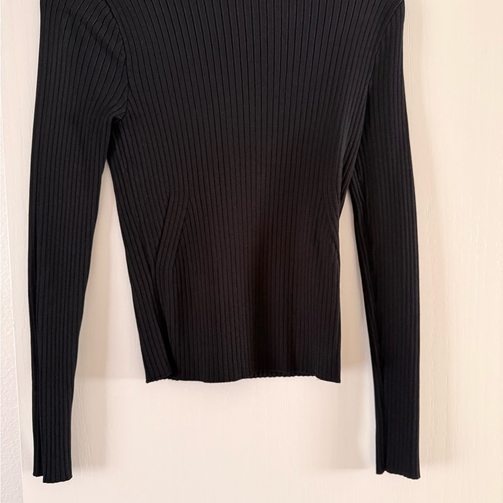 Abercrombie & Fitch Black Ribbed Long Sleeve Top
